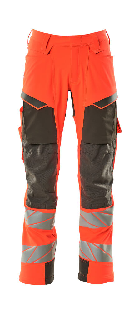 MASCOT® Accelerate Safe Broek Met Kniezakken 19079-511 – Hi-Vis Rood/Donkerantraciet