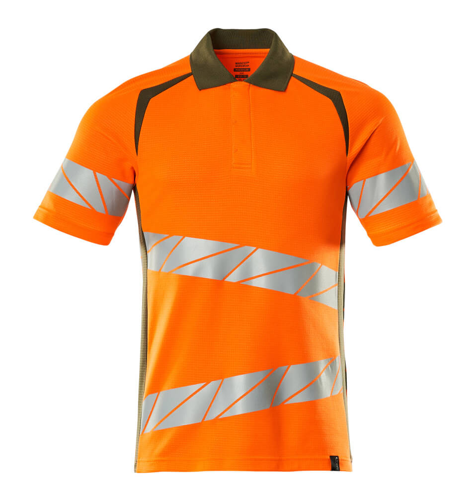 MASCOT® Accelerate Safe Polo 19083-771 Poloshirt – Hi-Vis Oranje/Mosgroen
