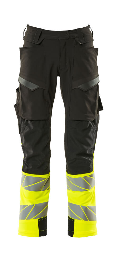 MASCOT® Accelerate Safe Broek Met Kniezakken 19179-511 – Zwart/Fluor Geel