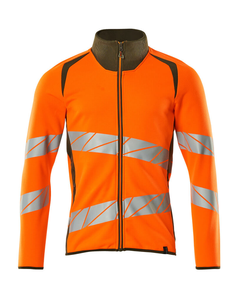 MASCOT® Accelerate Safe Sweatshirt Met Rits 19184-781 – Hi-Vis Oranje/Mosgroen