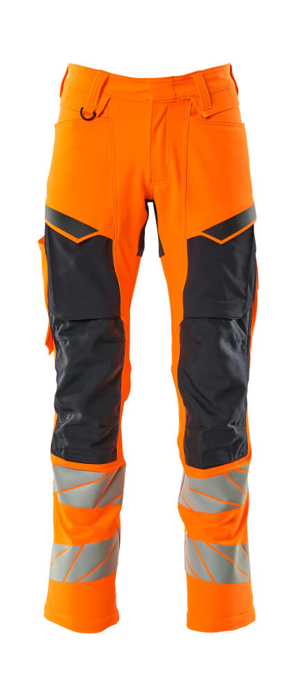 MASCOT® Accelerate Safe Broek Met Kniezakken 19479-711 – Fluor Oranje/Marine