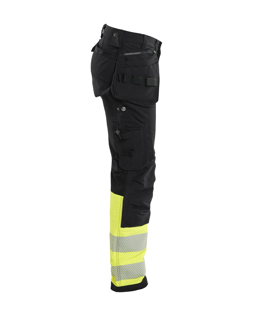 Blåkläder 1993 High Vis werkbroek 4-weg-stretch met gereedschapszakken - Zwart/High Vis Geel