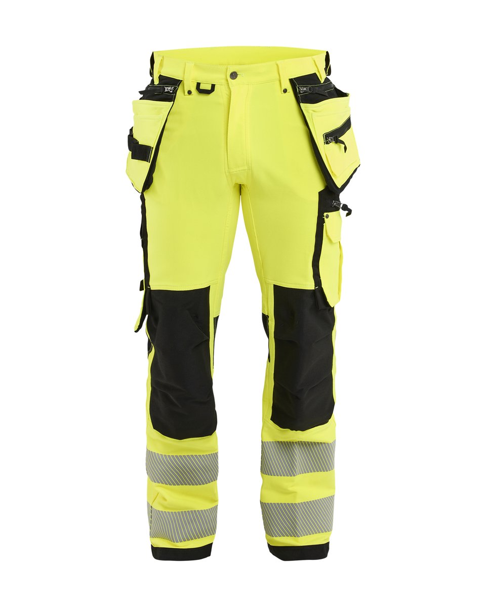 Blåkläder 1997 High Vis werkbroek 4-weg stretch met gereedschapszakken - High Vis Geel/Zwart