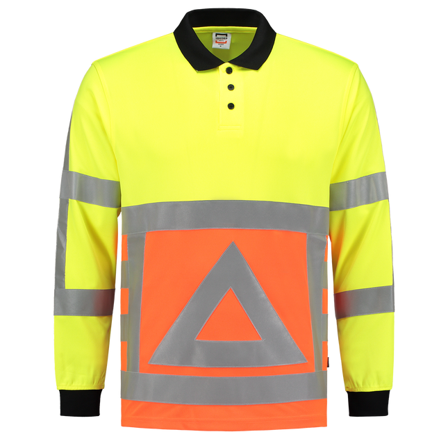 Poloshirt Verkeersregelaar Lange Mouw - OrangeYellow XXL