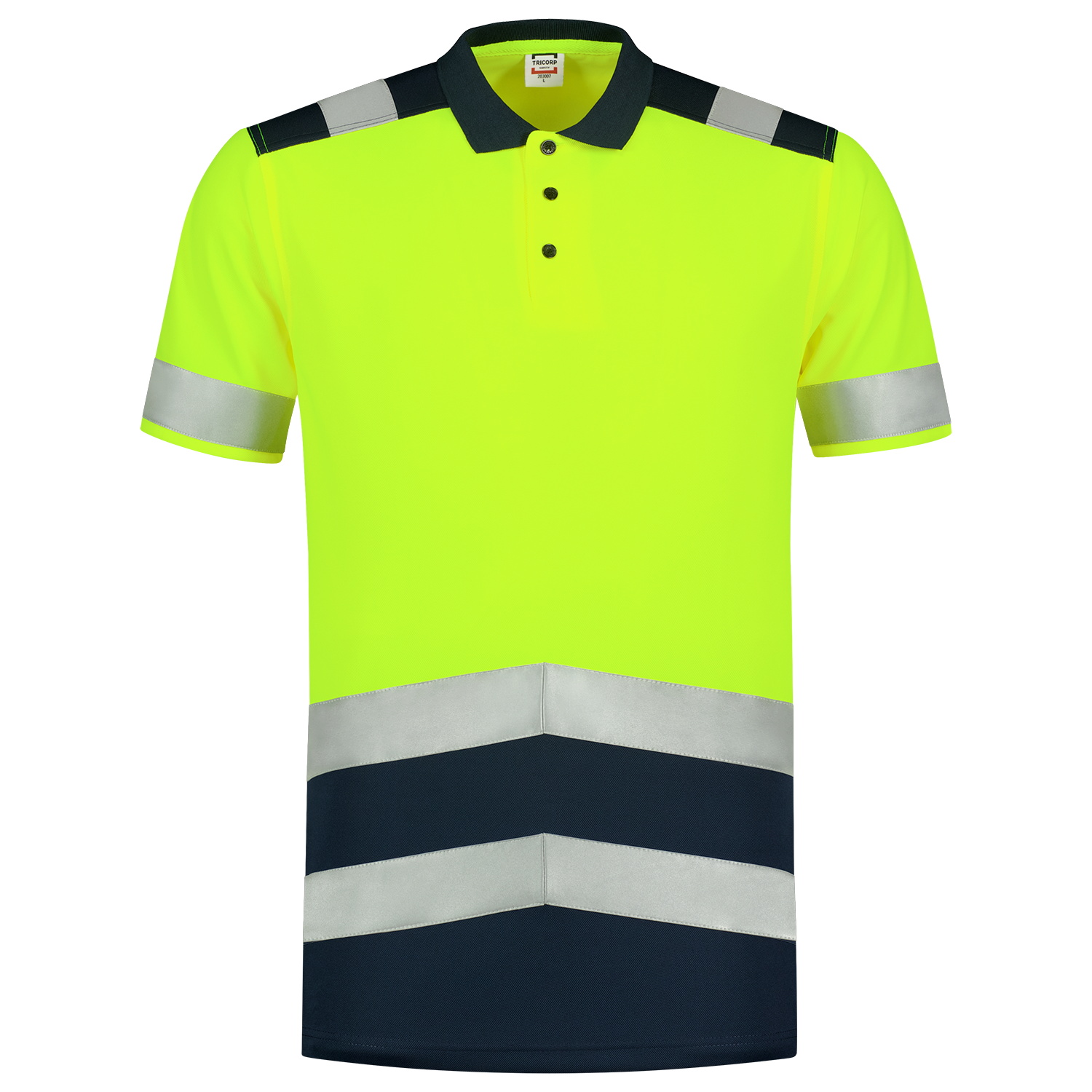 Poloshirt High Vis Bicolor - FluoryellowInk XXL