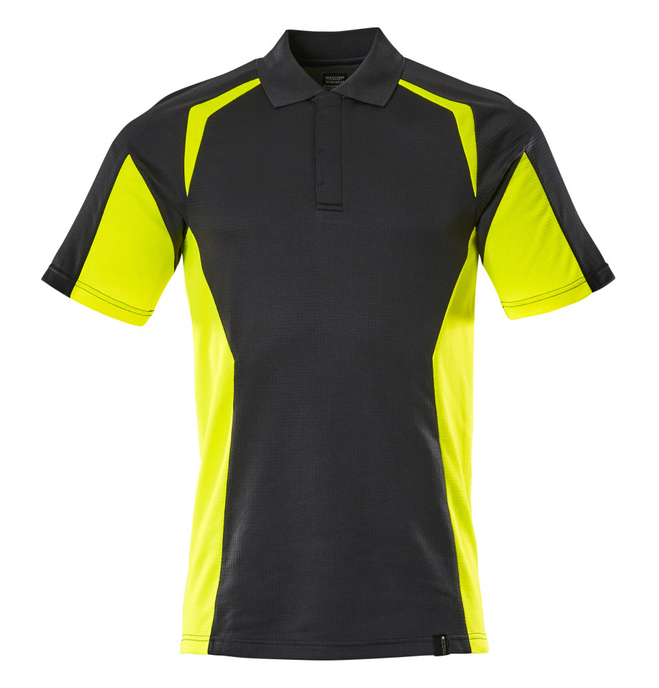 MASCOT® Accelerate Safe Polo 22083-771 Poloshirt – Zwart/Fluor Geel
