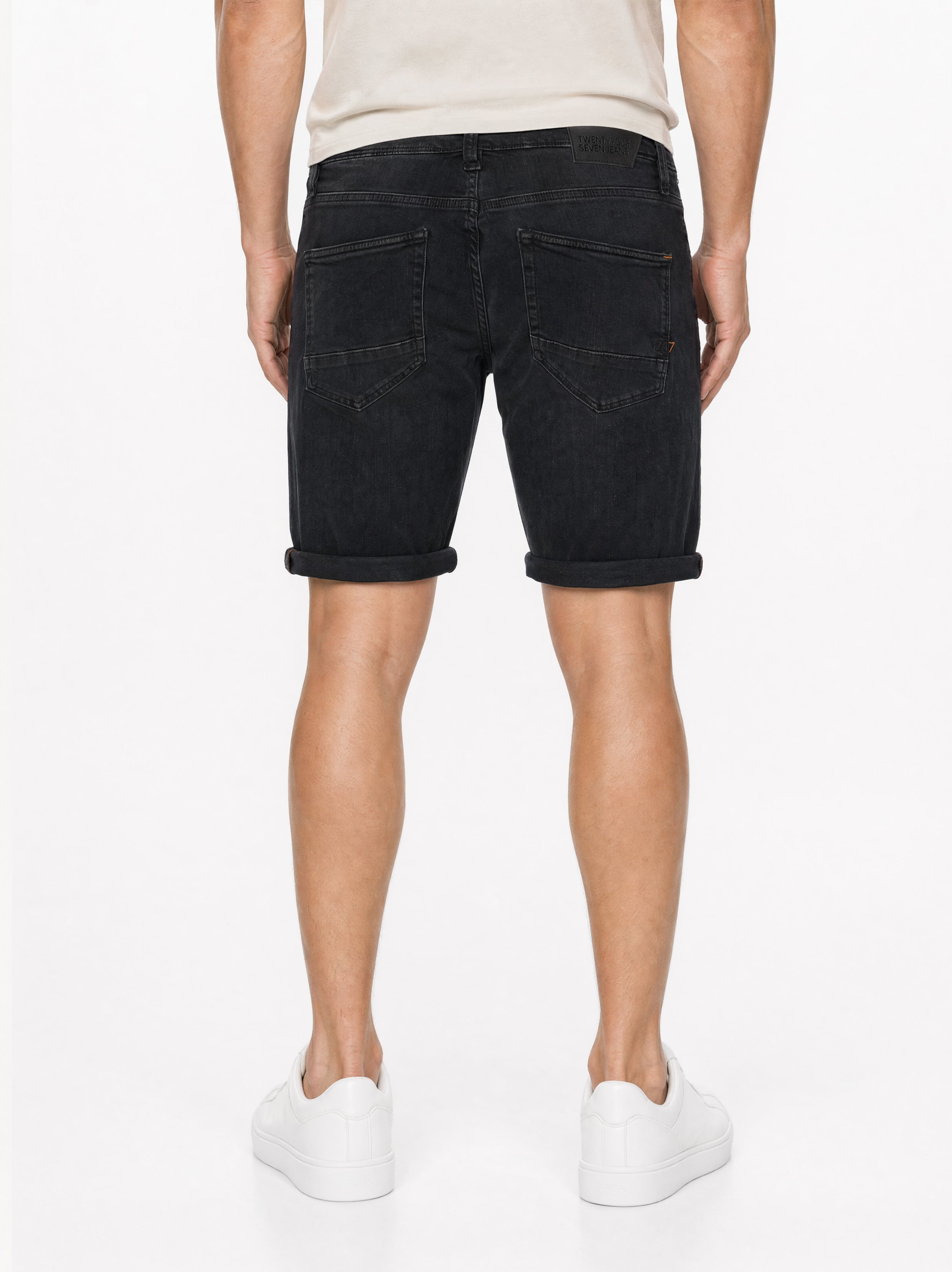 Palm Slim Short SH02 - Dark Grey Denim Used