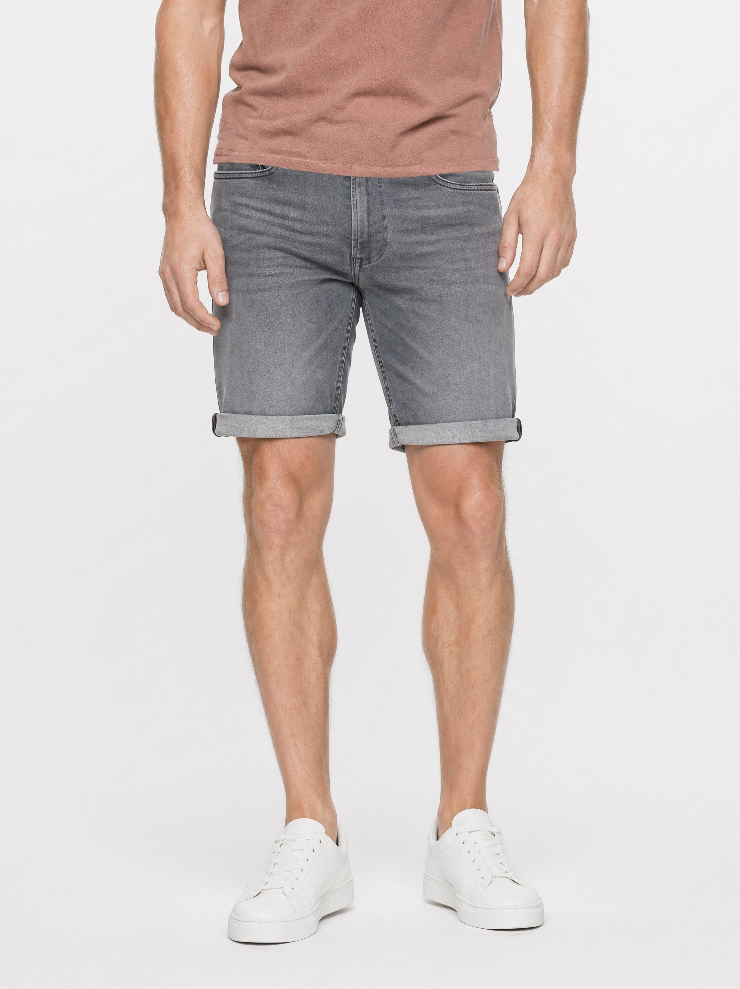 Palm Slim Short SH03 - Medium Grey Denim Used