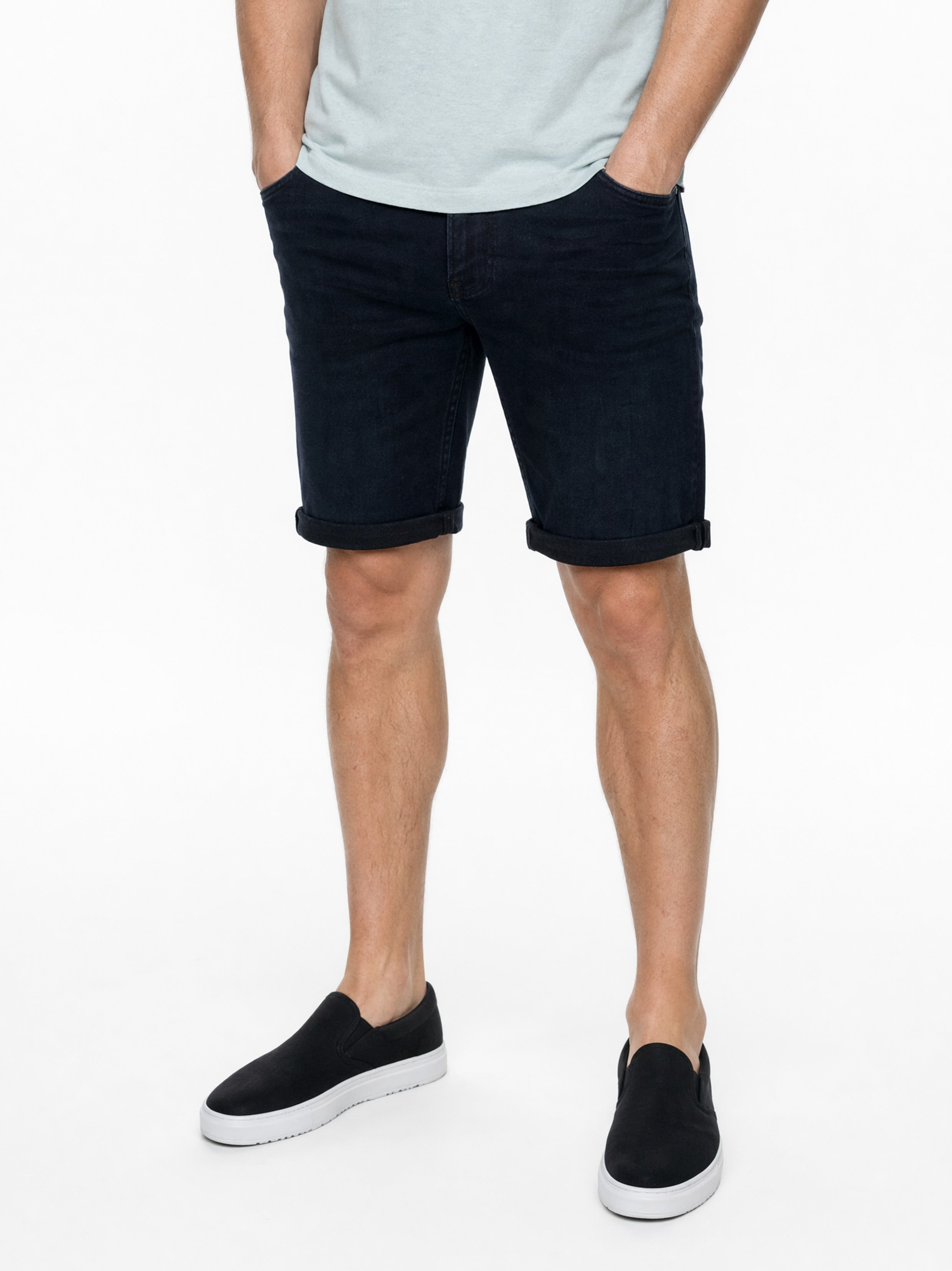 Palm Slim Short SH04 - Blue Black Denim
