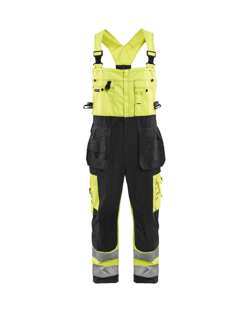 Blåkläder 2603 High Vis Bretelbroek met gereedschapszakken - High Vis Geel/Zwart