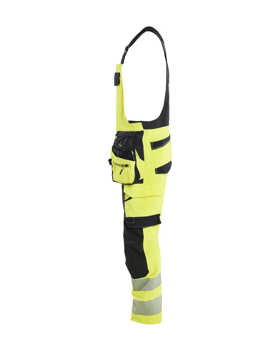 Blåkläder 2626 High Vis Bretelbroek 4-weg stretch met afneembare gereedschapszakken - High Vis Geel/Zwart