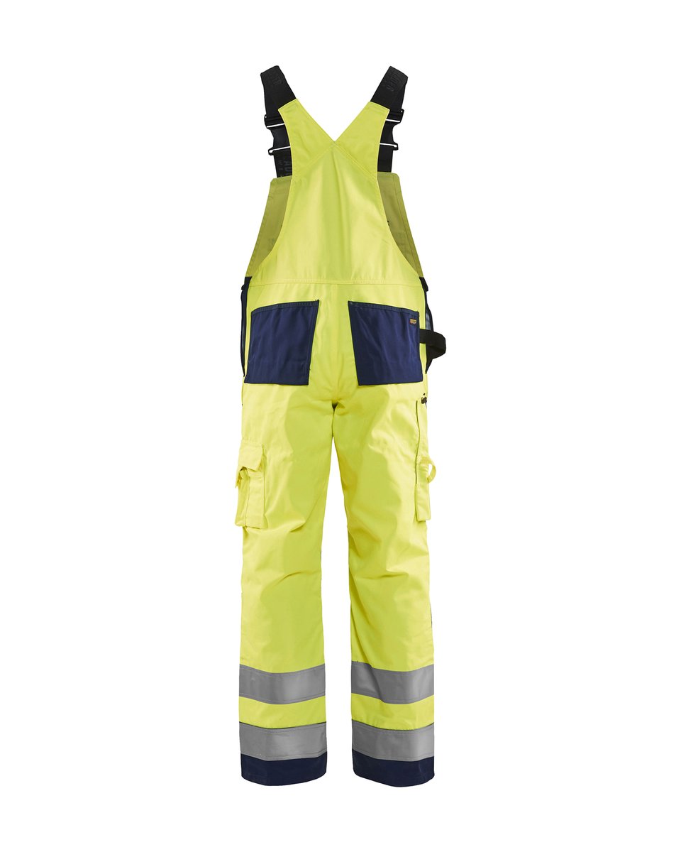 Blåkläder 2660 High Vis Bretelbroek - High Vis Geel/Marineblauw