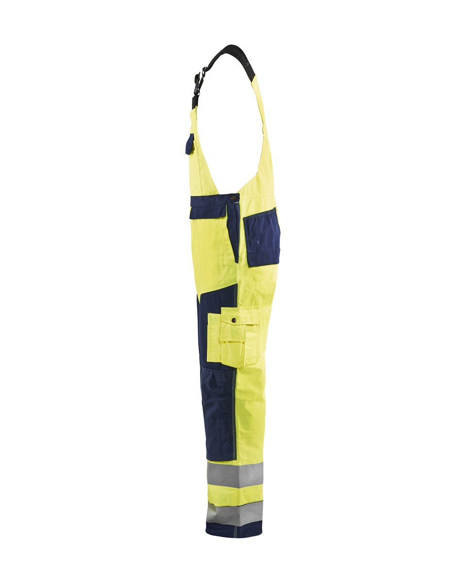 Blåkläder 2660 High Vis Bretelbroek - High Vis Geel/Marineblauw