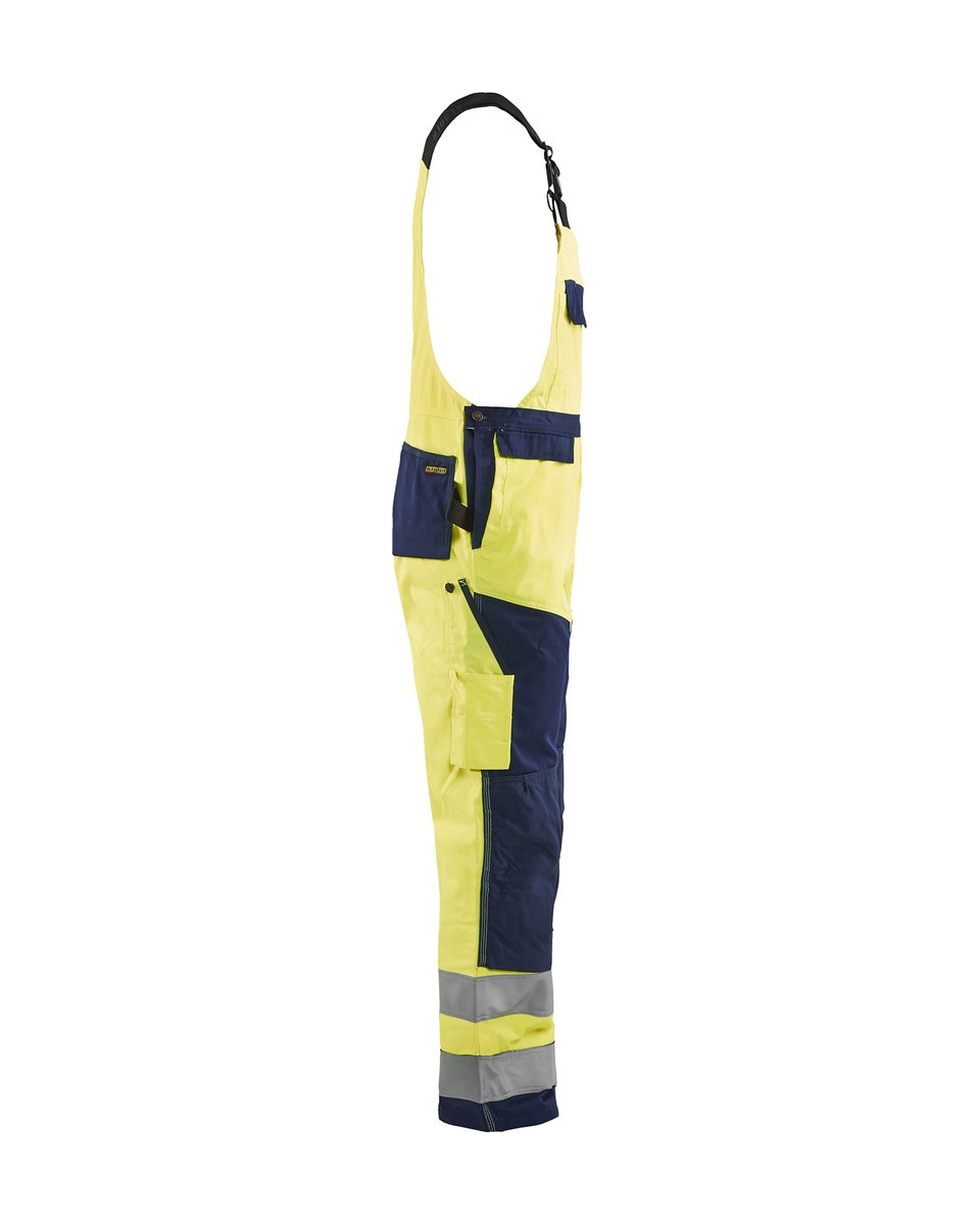 Blåkläder 2660 High Vis Bretelbroek - High Vis Geel/Marineblauw