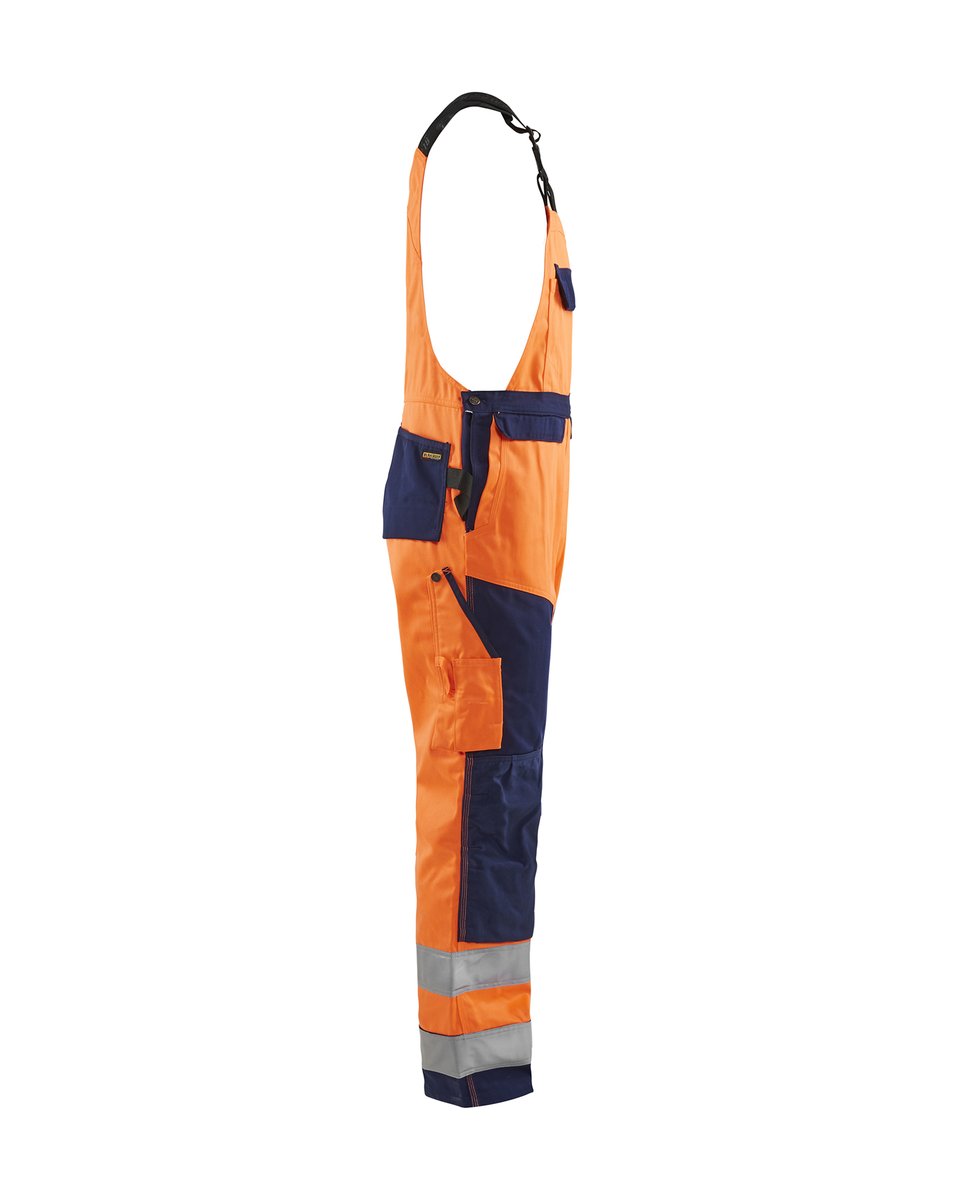 Blåkläder 2660 High Vis Bretelbroek - High Vis Oranje/Marineblauw
