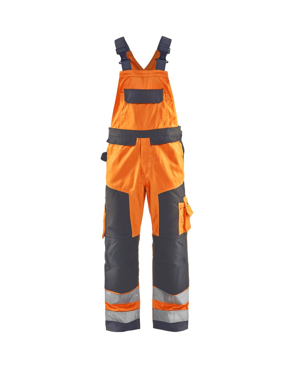 Blåkläder 2660 High Vis Bretelbroek - High Vis Oranje/Medium grijs