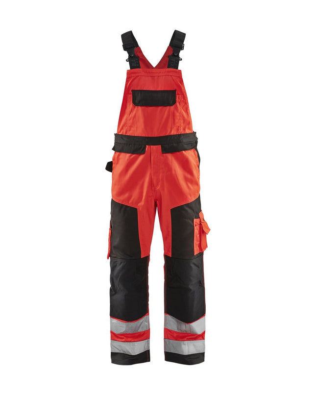 Blåkläder 2660 High Vis Bretelbroek - High Vis Rood/Zwart