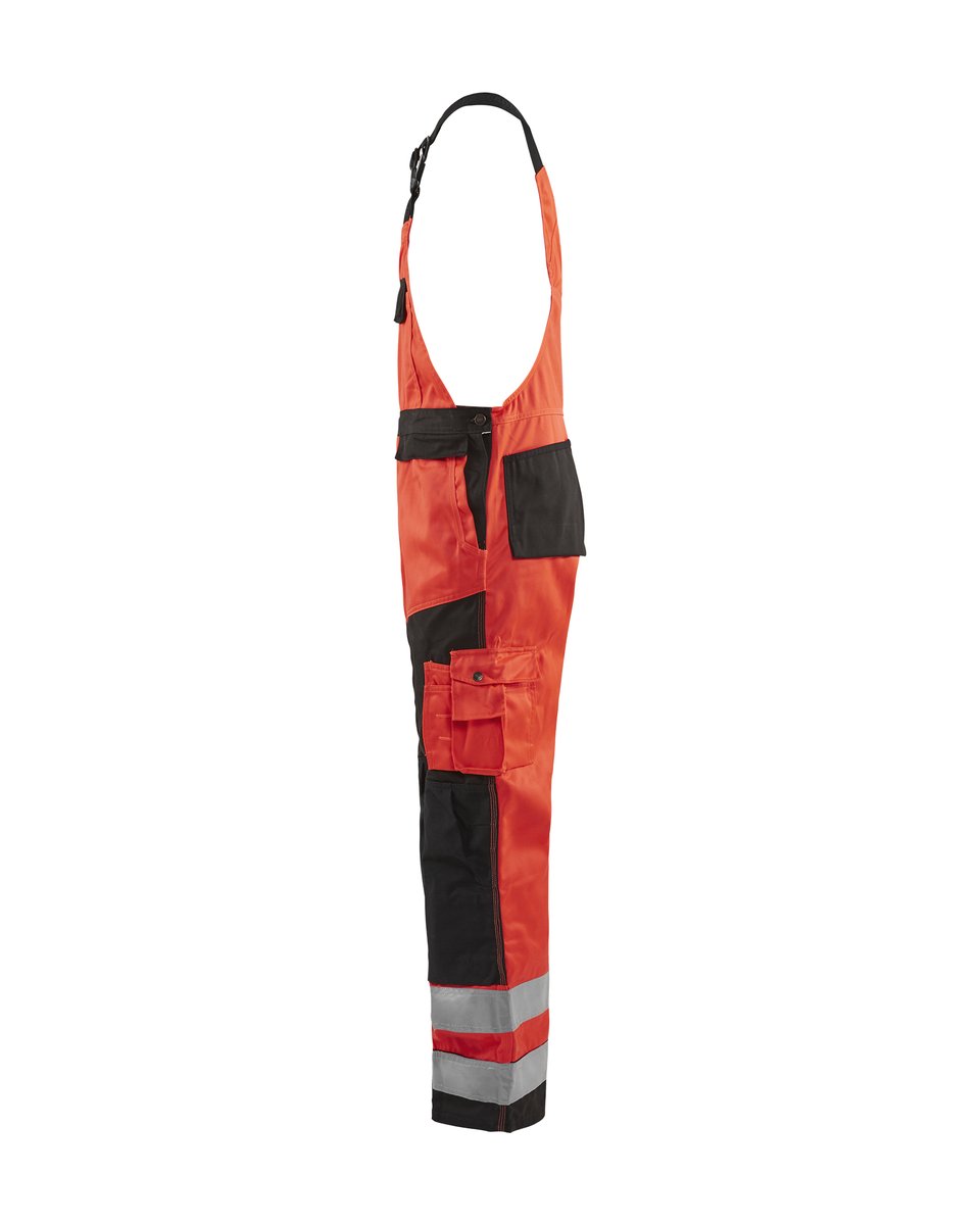 Blåkläder 2660 High Vis Bretelbroek - High Vis Rood/Zwart