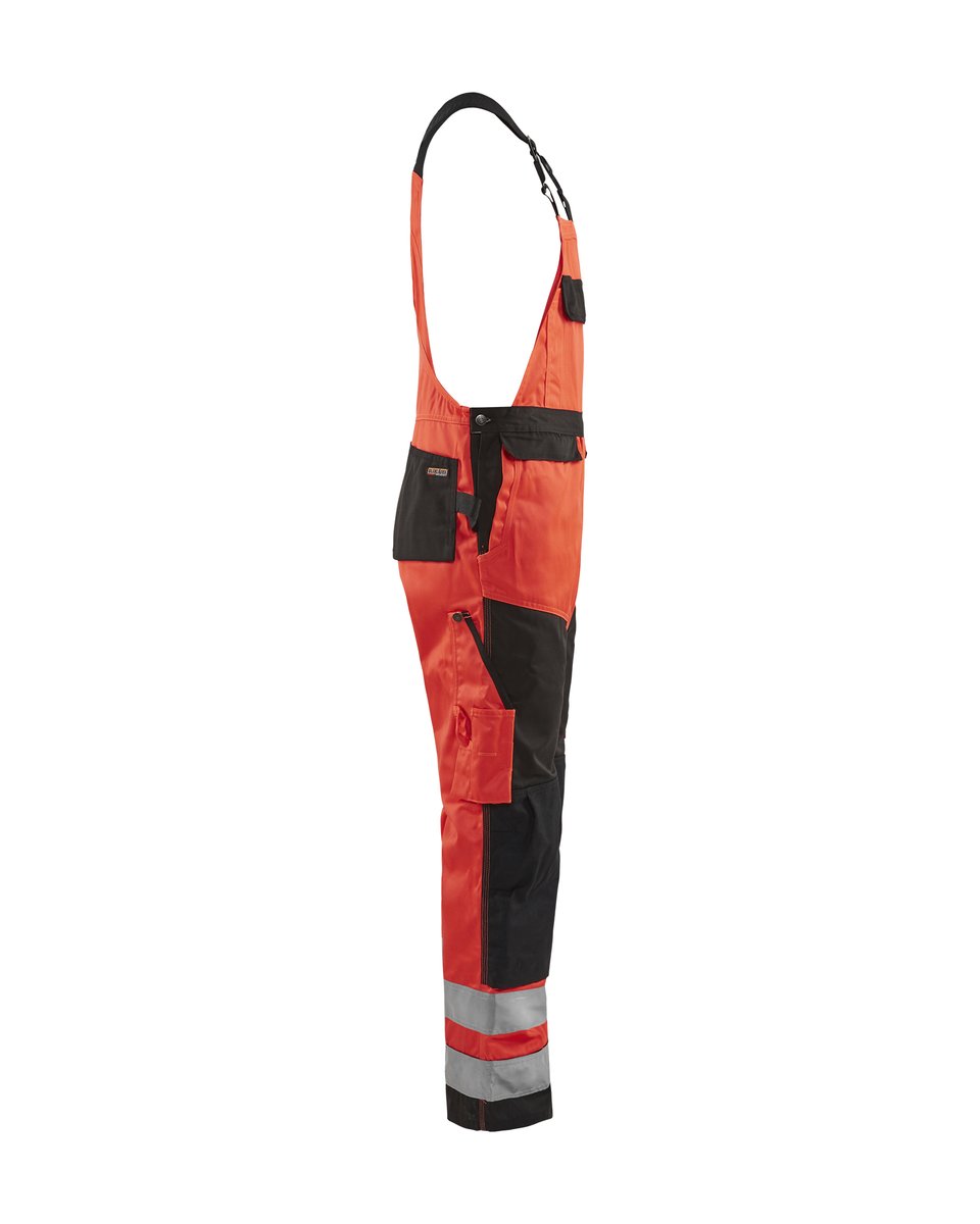 Blåkläder 2660 High Vis Bretelbroek - High Vis Rood/Zwart