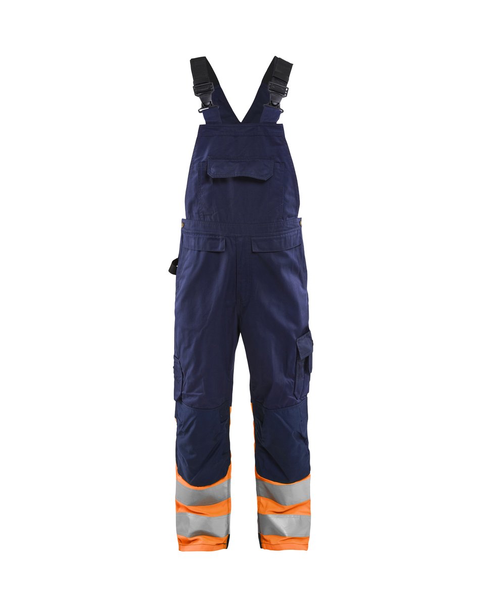 Blåkläder 2662 High Vis bretelbroek - Marineblauw/Oranje