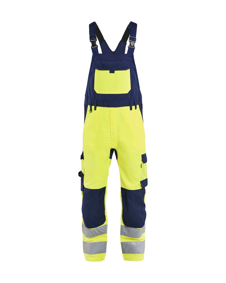 Blåkläder 2663 High Vis bretelbroek - High Vis Geel/Marineblauw