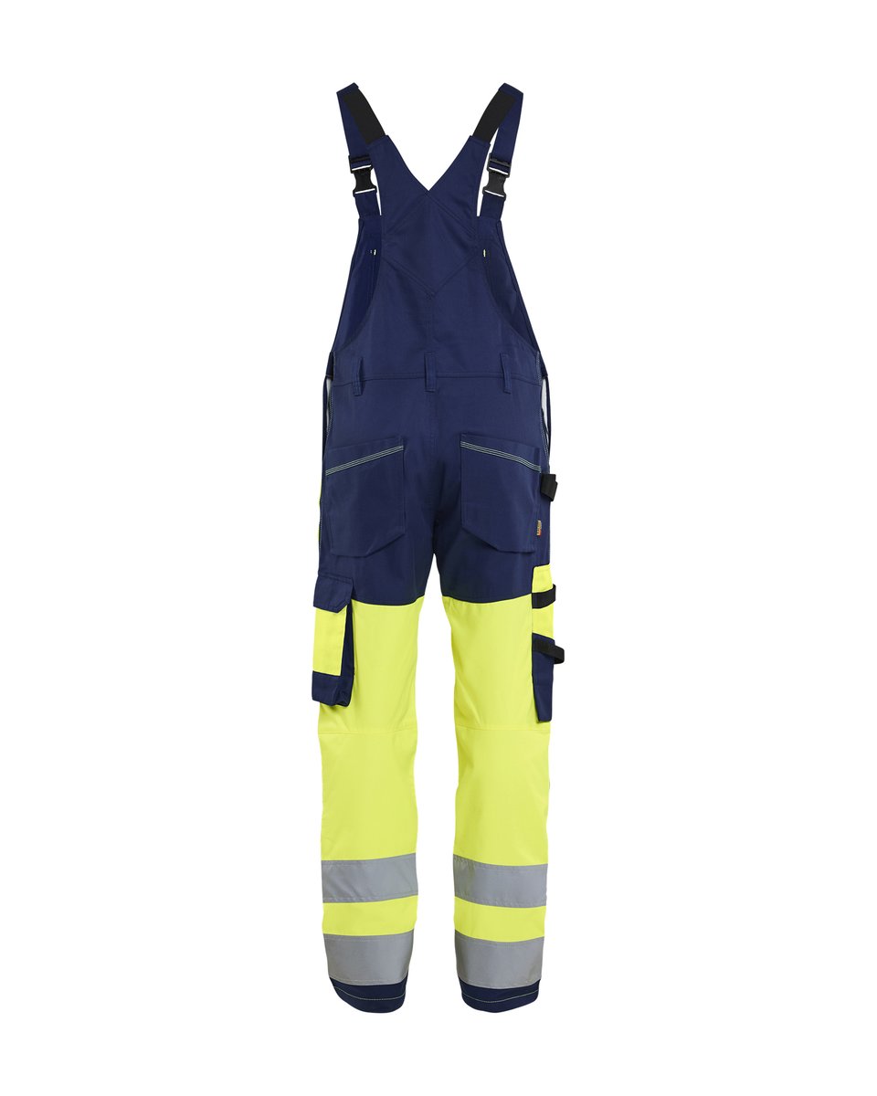 Blåkläder 2663 High Vis bretelbroek - High Vis Geel/Marineblauw