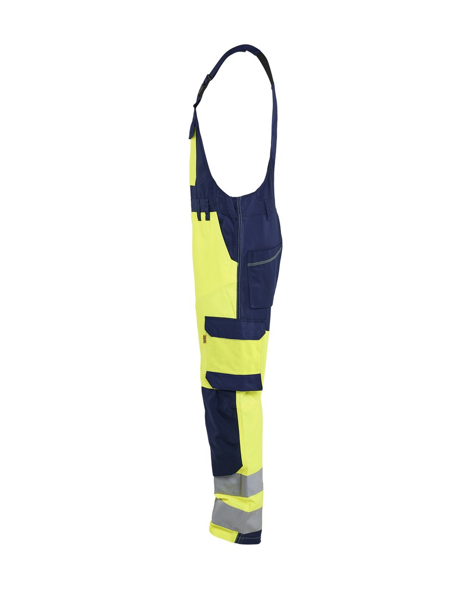 Blåkläder 2663 High Vis bretelbroek - High Vis Geel/Marineblauw