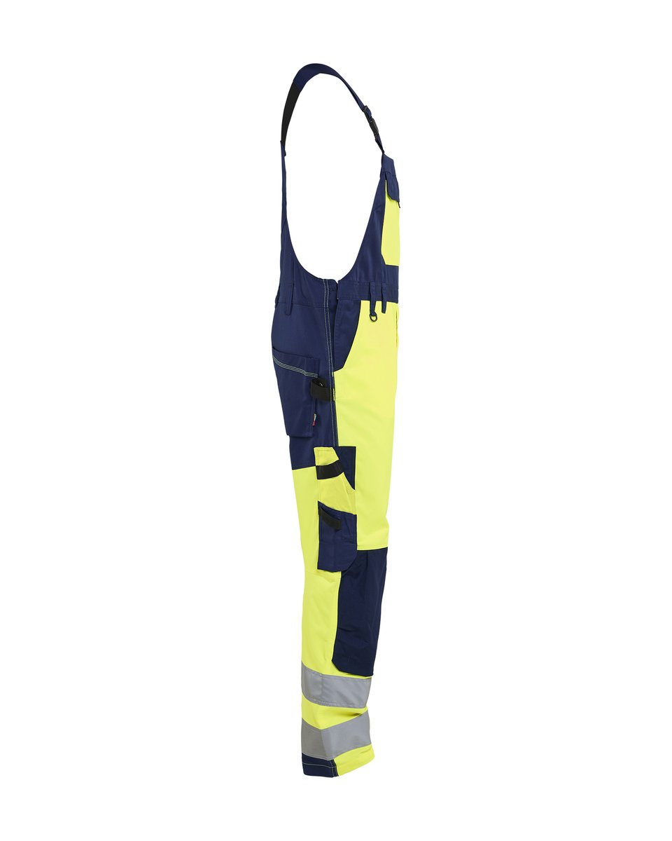 Blåkläder 2663 High Vis bretelbroek - High Vis Geel/Marineblauw