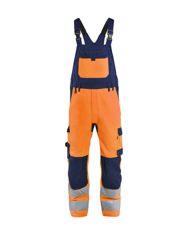 Blåkläder 2663 High Vis bretelbroek - High Vis Oranje/Marineblauw