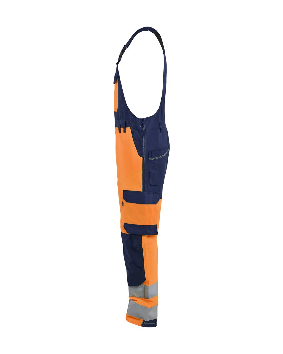 Blåkläder 2663 High Vis bretelbroek - High Vis Oranje/Marineblauw