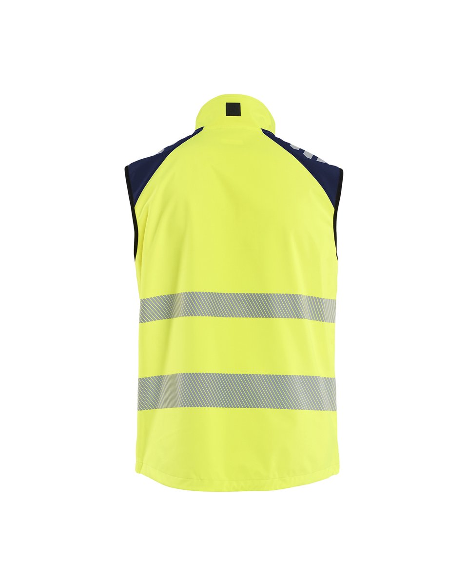Blåkläder 3091 Softshell Bodywarmer High Vis - High Vis Geel/Marineblauw