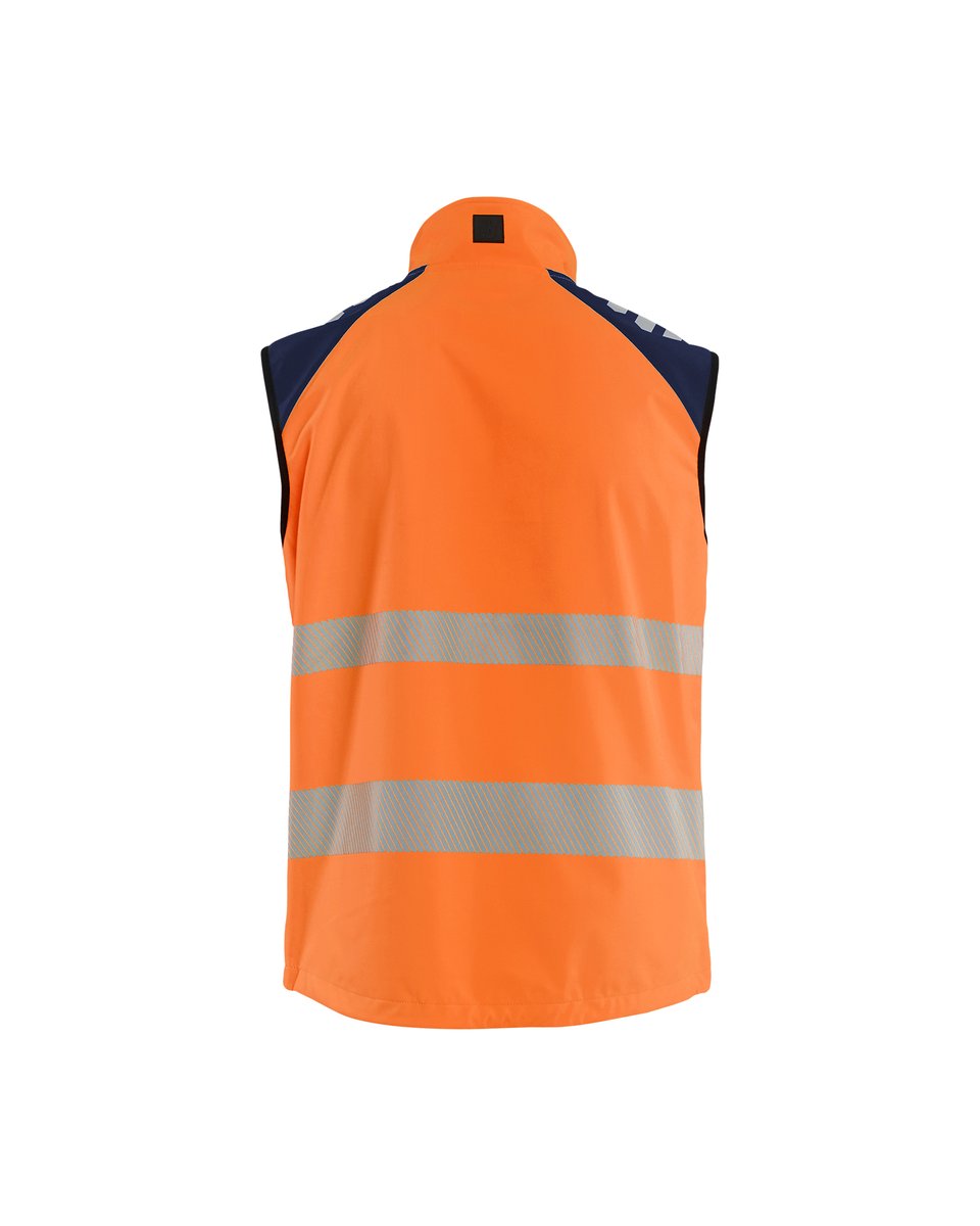 Blåkläder 3091 Softshell Bodywarmer High Vis - High Vis Oranje/Marineblauw