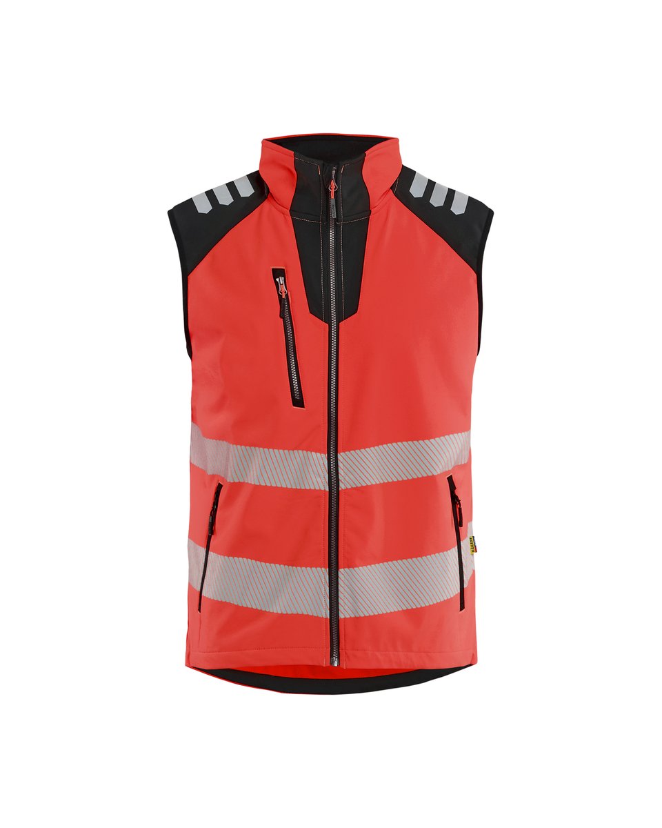 Blåkläder 3091 Softshell Bodywarmer High Vis - High Vis Rood/Zwart