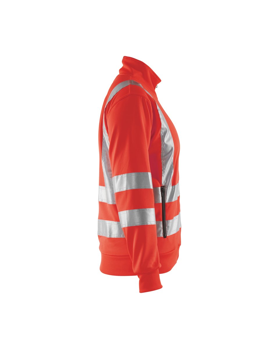 Blåkläder 3308 Dames Sweatshirt met rits High Vis - High Vis Rood