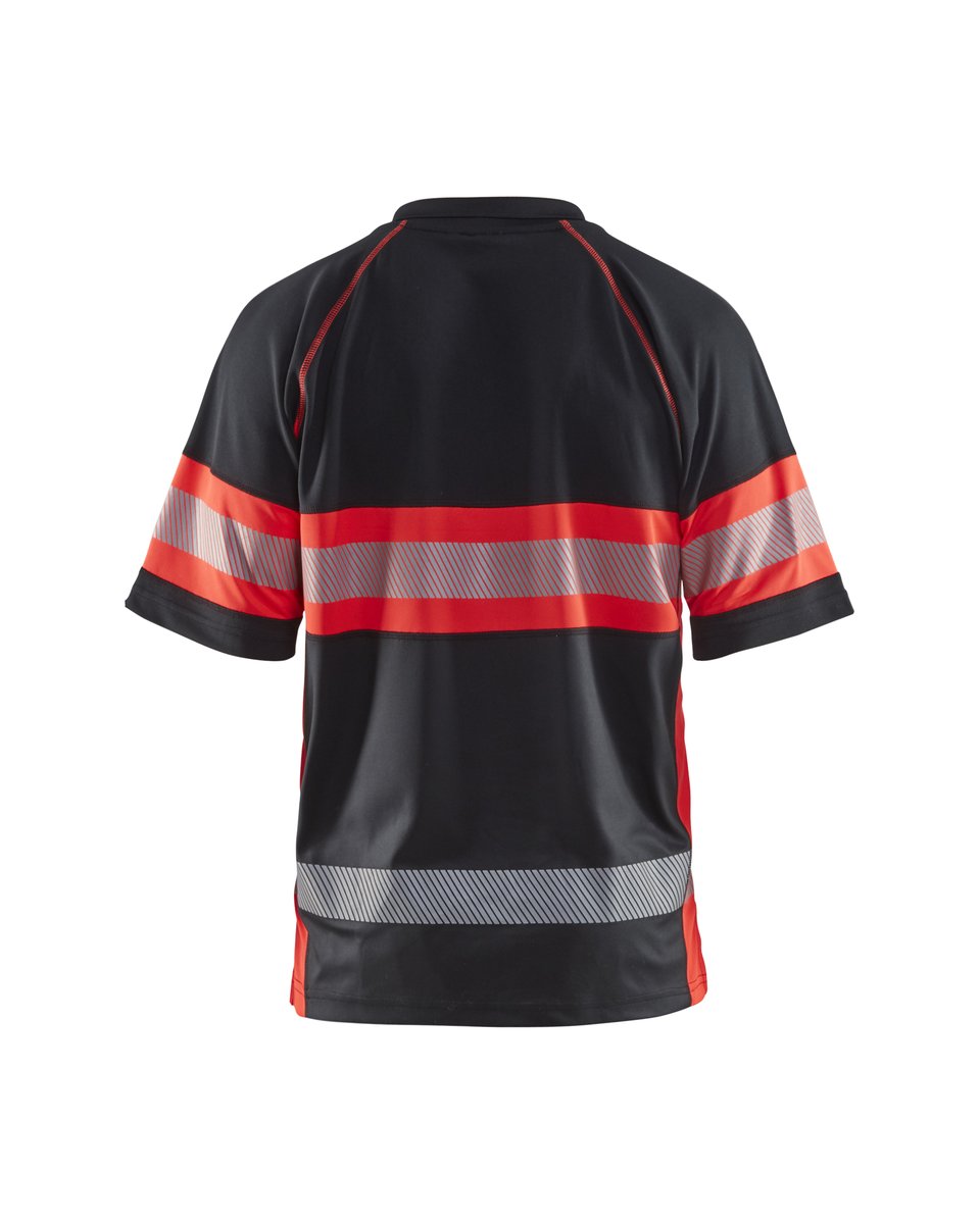Blåkläder 3338 UV-Poloshirt High Vis - Zwart/High Vis Rood