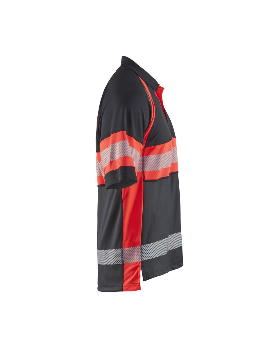 Blåkläder 3338 UV-Poloshirt High Vis - Zwart/High Vis Rood