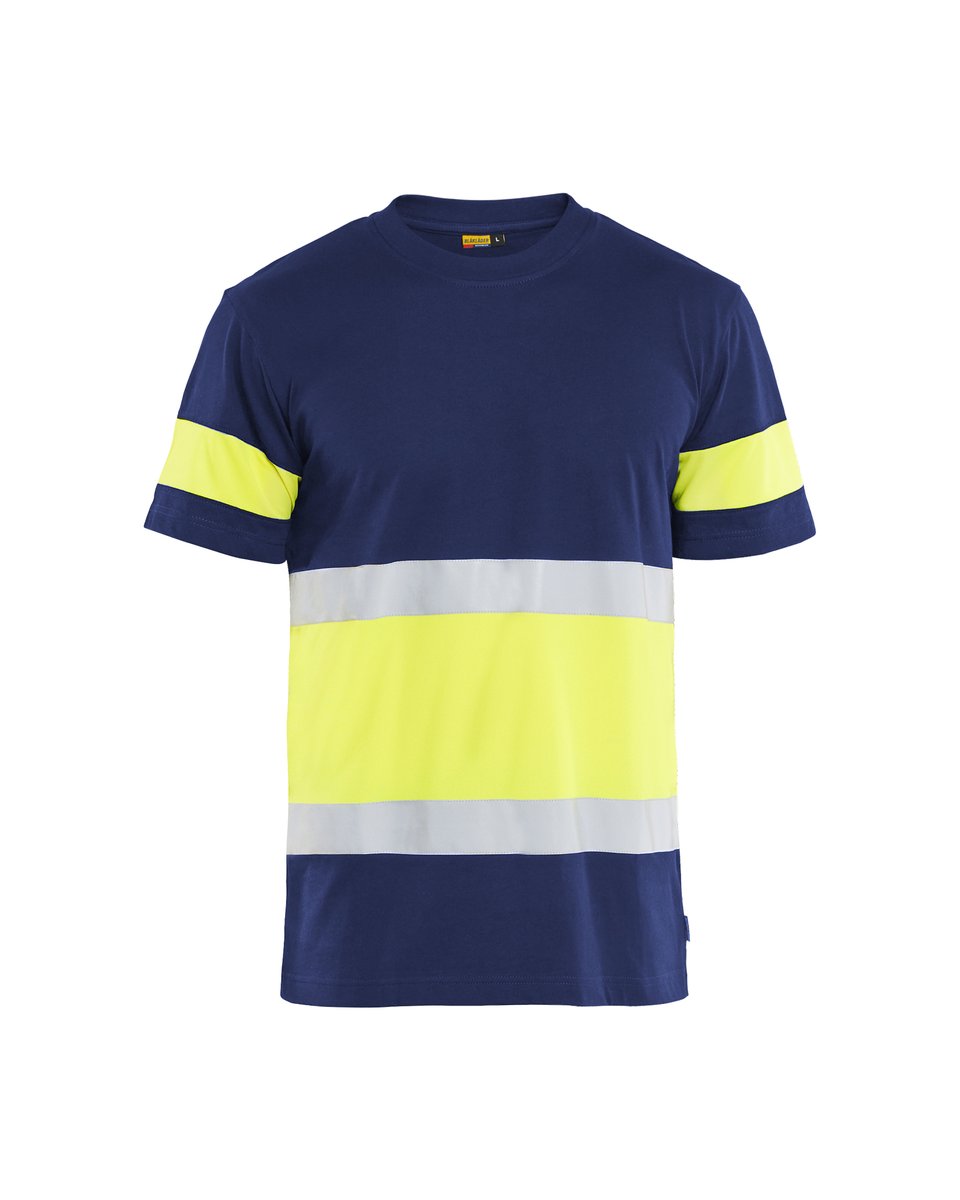 Blåkläder 3387 T-shirt High Vis - Marine/High Vis Geel