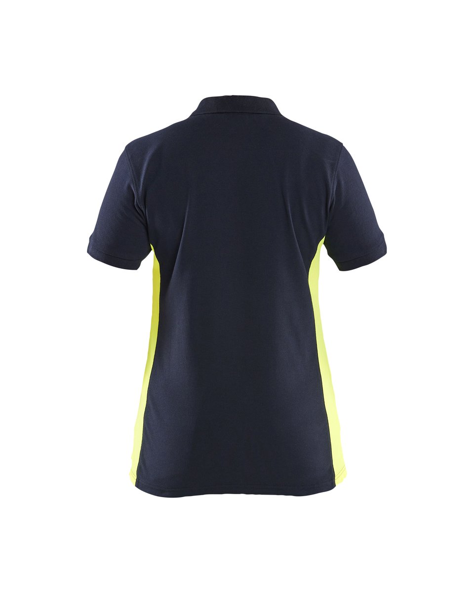 Blåkläder 3390 Dames poloshirt - Donker marineblauw/High Vis Geel