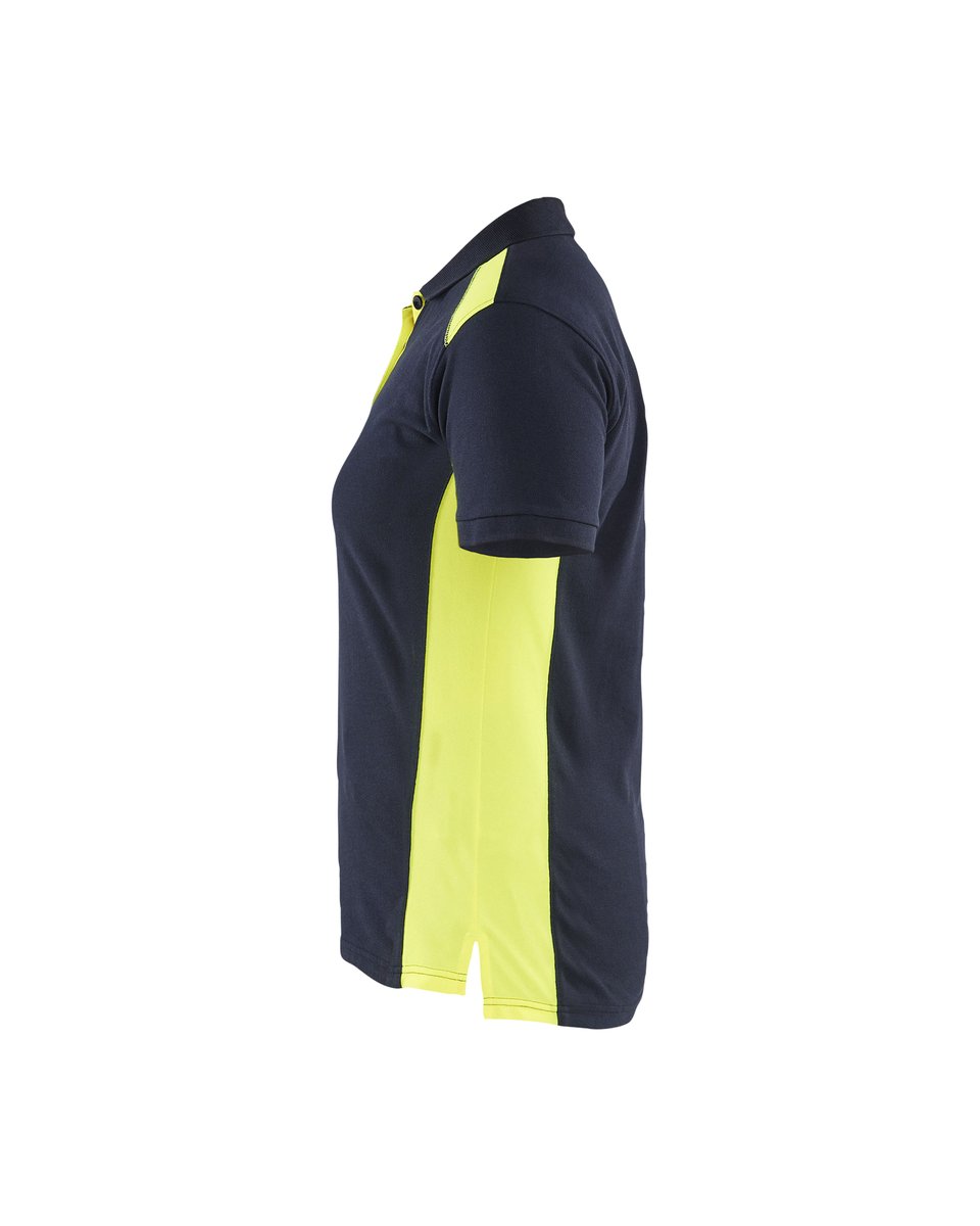 Blåkläder 3390 Dames poloshirt - Donker marineblauw/High Vis Geel