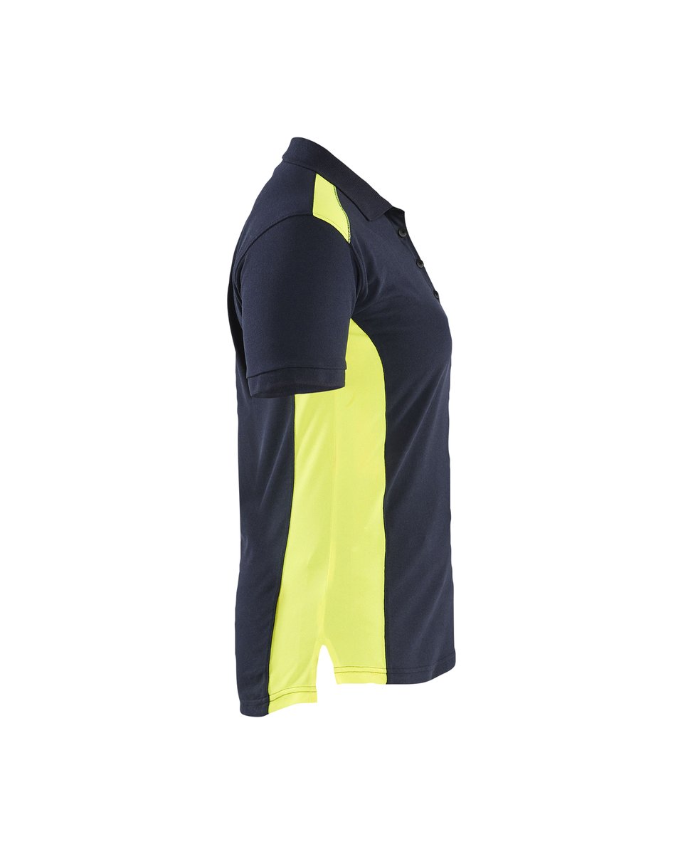 Blåkläder 3390 Dames poloshirt - Donker marineblauw/High Vis Geel