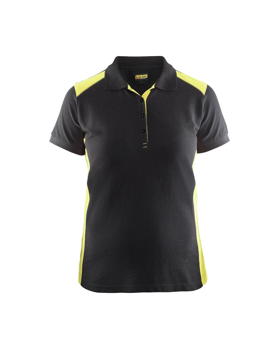Blåkläder 3390 Dames poloshirt - Zwart/High Vis Geel