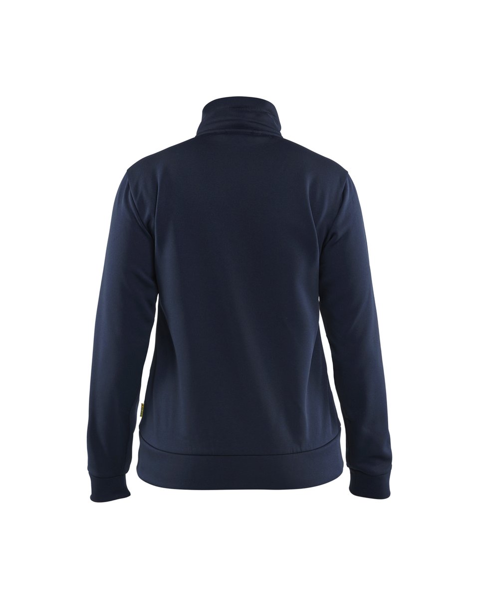 Blåkläder 3394 Dames service sweatshirt met rits - Donker marineblauw/High Vis Geel
