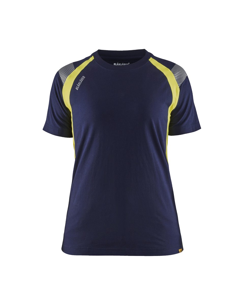 Blåkläder 3402 Dames T-shirt Visible - Marine/High Vis Geel