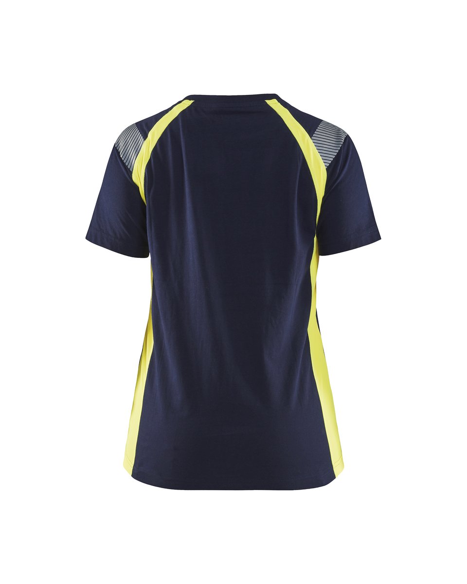 Blåkläder 3402 Dames T-shirt Visible - Marine/High Vis Geel