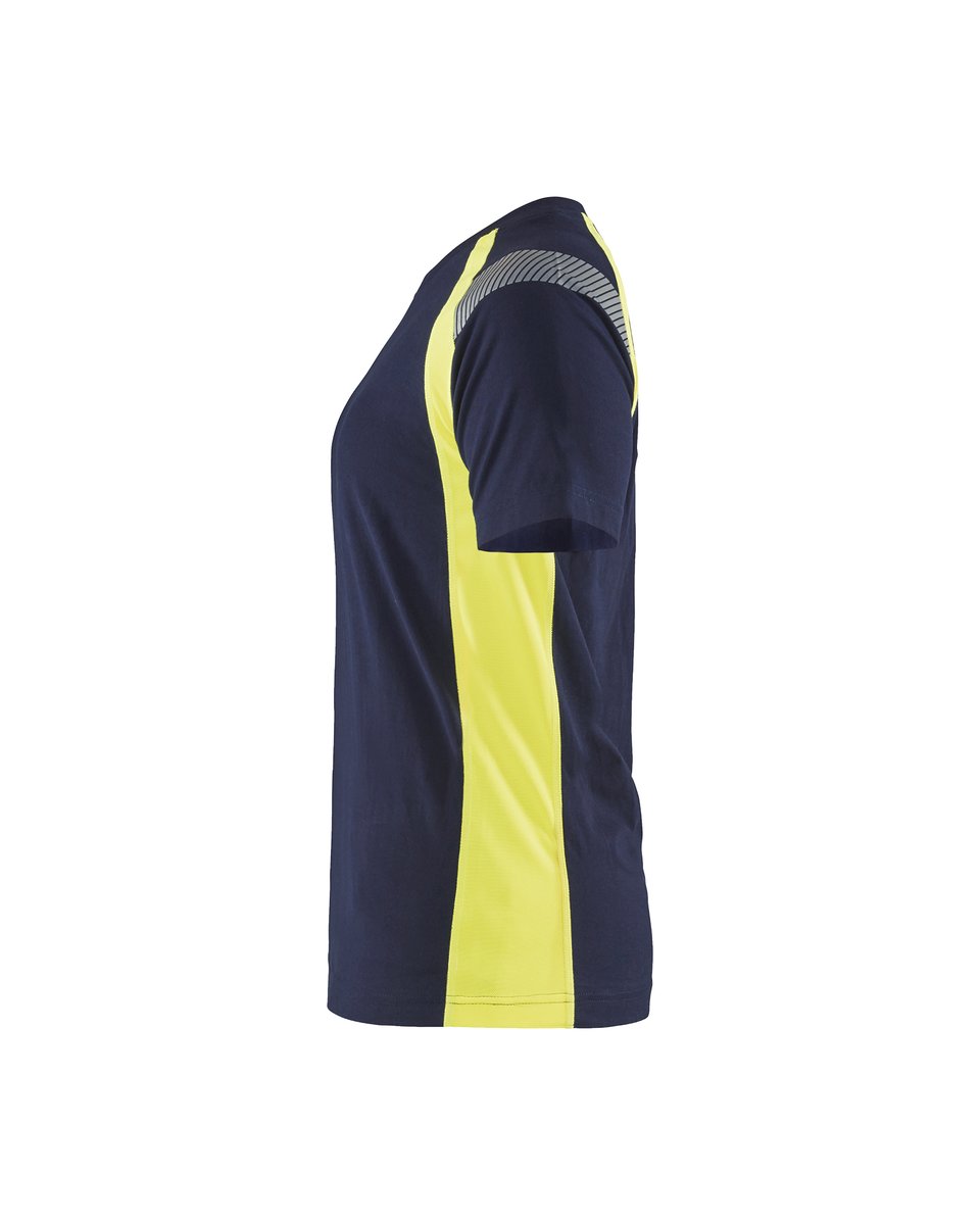 Blåkläder 3402 Dames T-shirt Visible - Marine/High Vis Geel