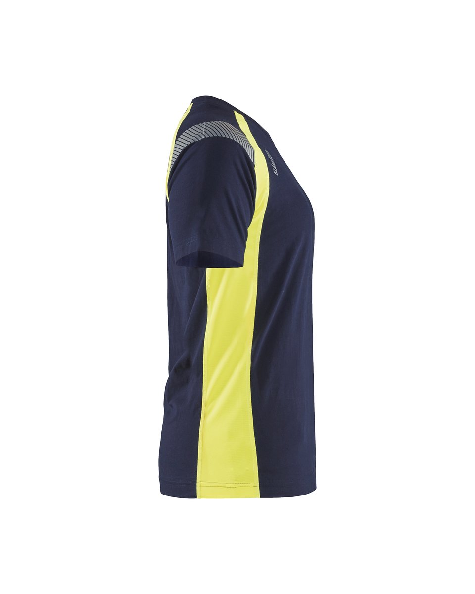 Blåkläder 3402 Dames T-shirt Visible - Marine/High Vis Geel