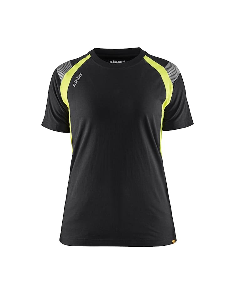 Blåkläder 3402 Dames T-shirt Visible - Zwart/High Vis Geel