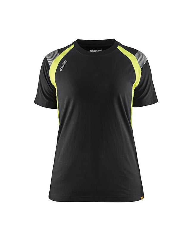 Blåkläder 3402 Dames T-shirt Visible - Zwart/High Vis Geel