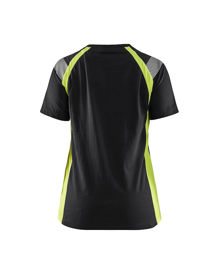 Blåkläder 3402 Dames T-shirt Visible - Zwart/High Vis Geel