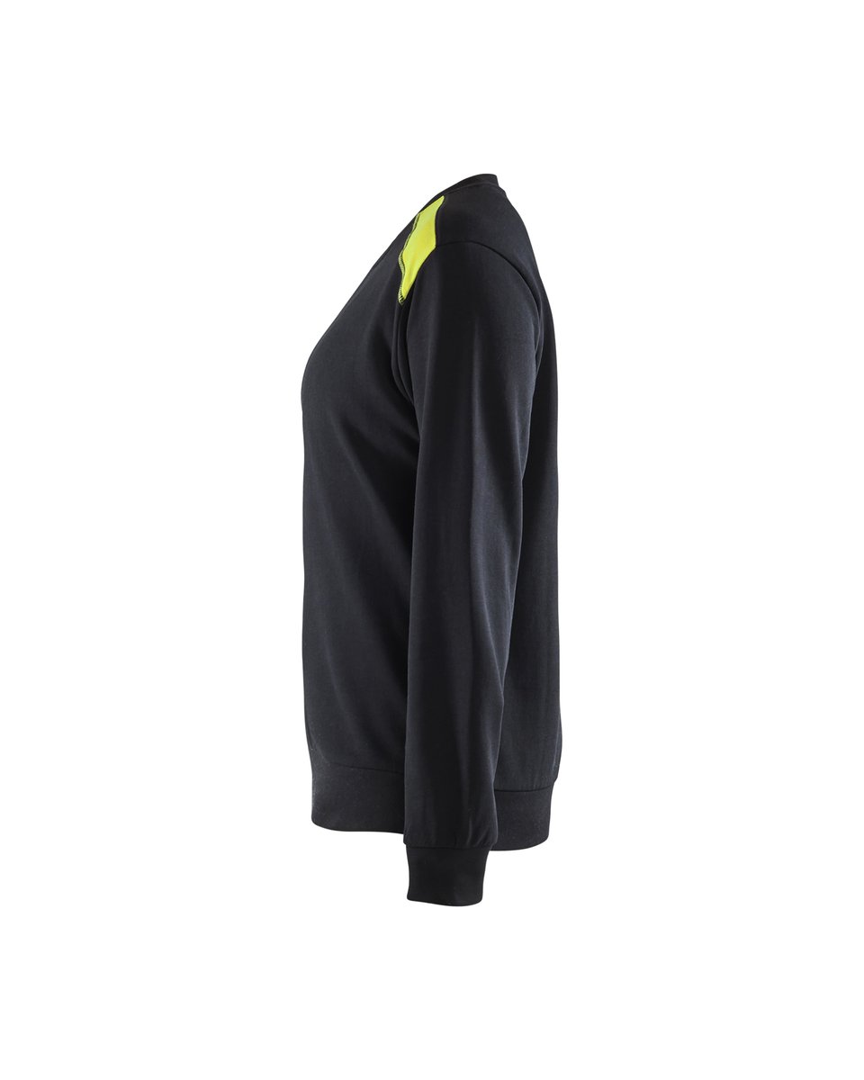 Blåkläder 3408 Dames Sweatshirt bi-colour - Zwart/High Vis Geel